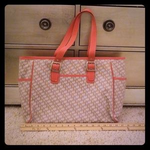 SOLD. NWOT New York Company Coral/Beige Briefcase